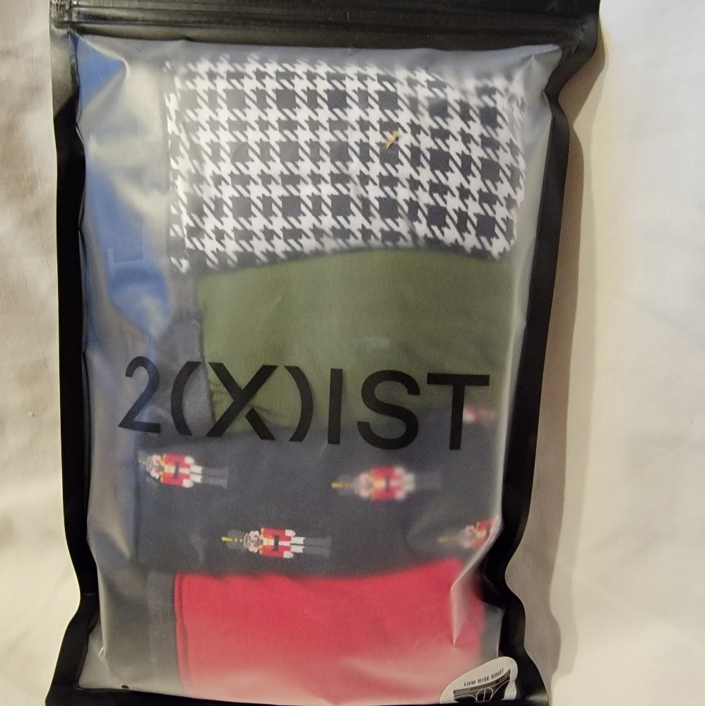 2xist Cotton Stretch No Show Brief 3+1 Bonus Pack Nutcracker Solid Christmas - Picture 4 of 8